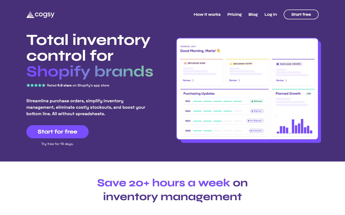 Cogsy official product page or product image