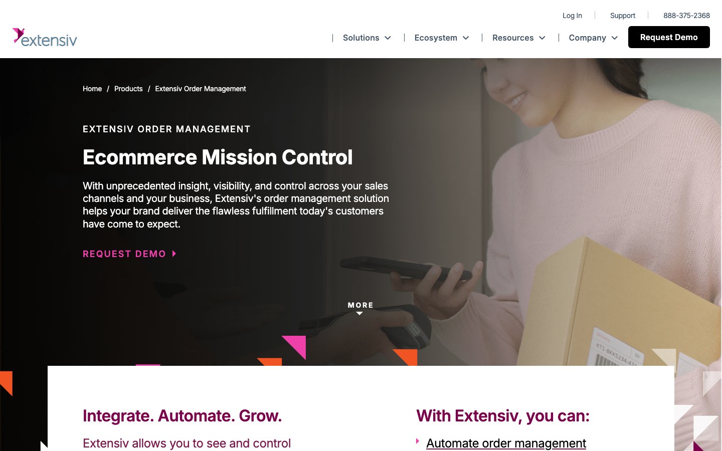 Extensiv Order Manager official product page or product image
