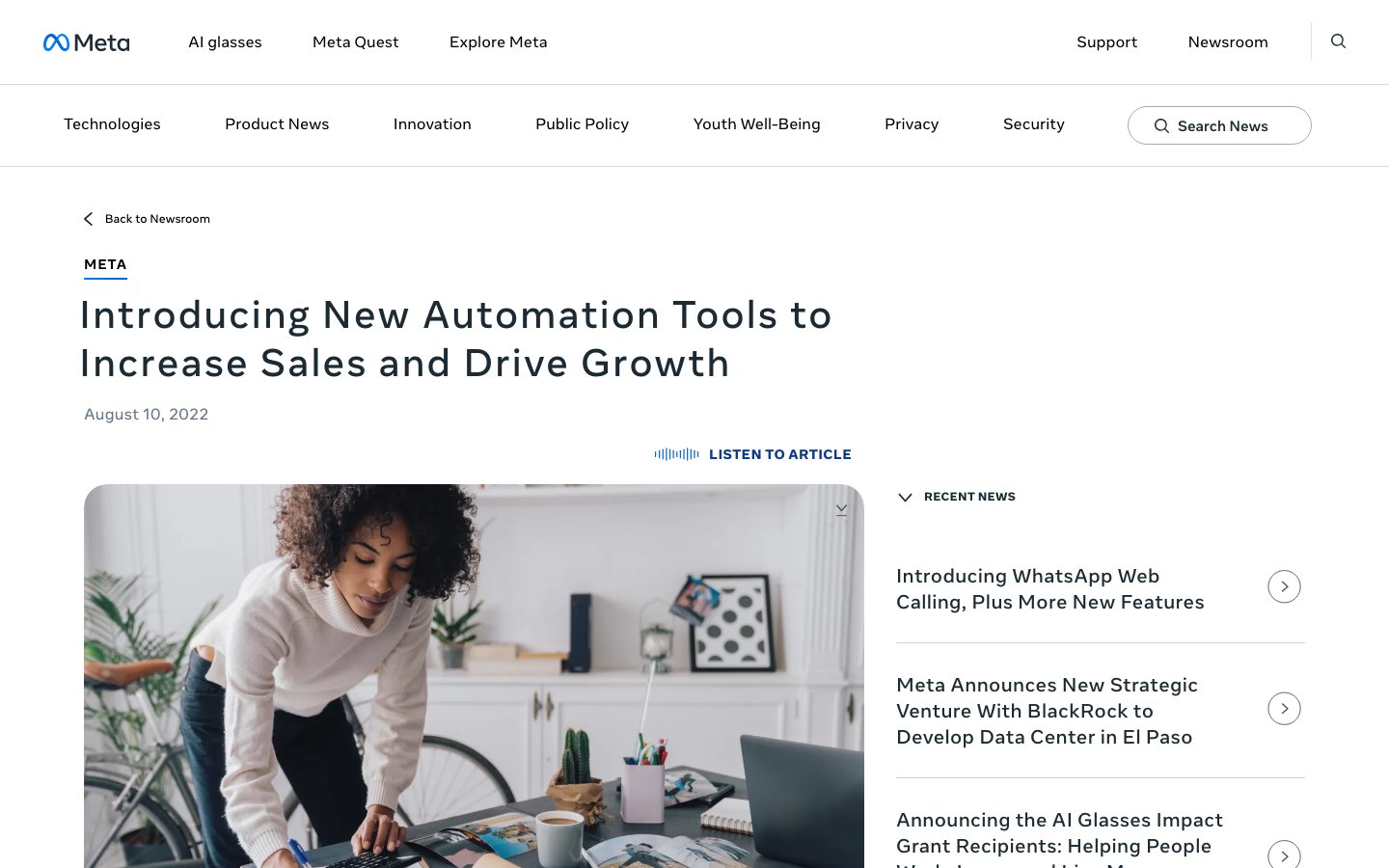 Meta Advantage+ official product page or product image