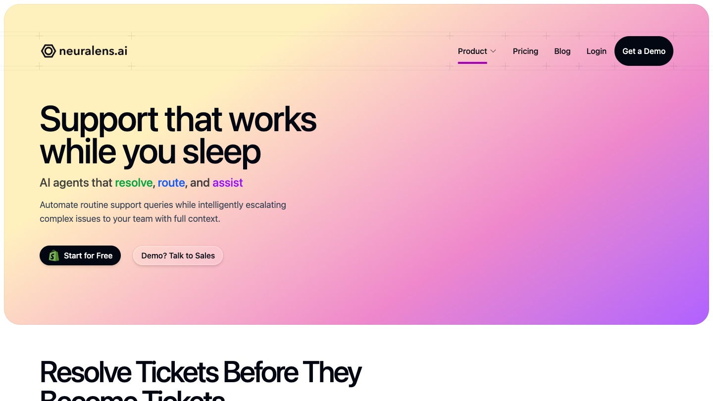 Neuralens AI customer support