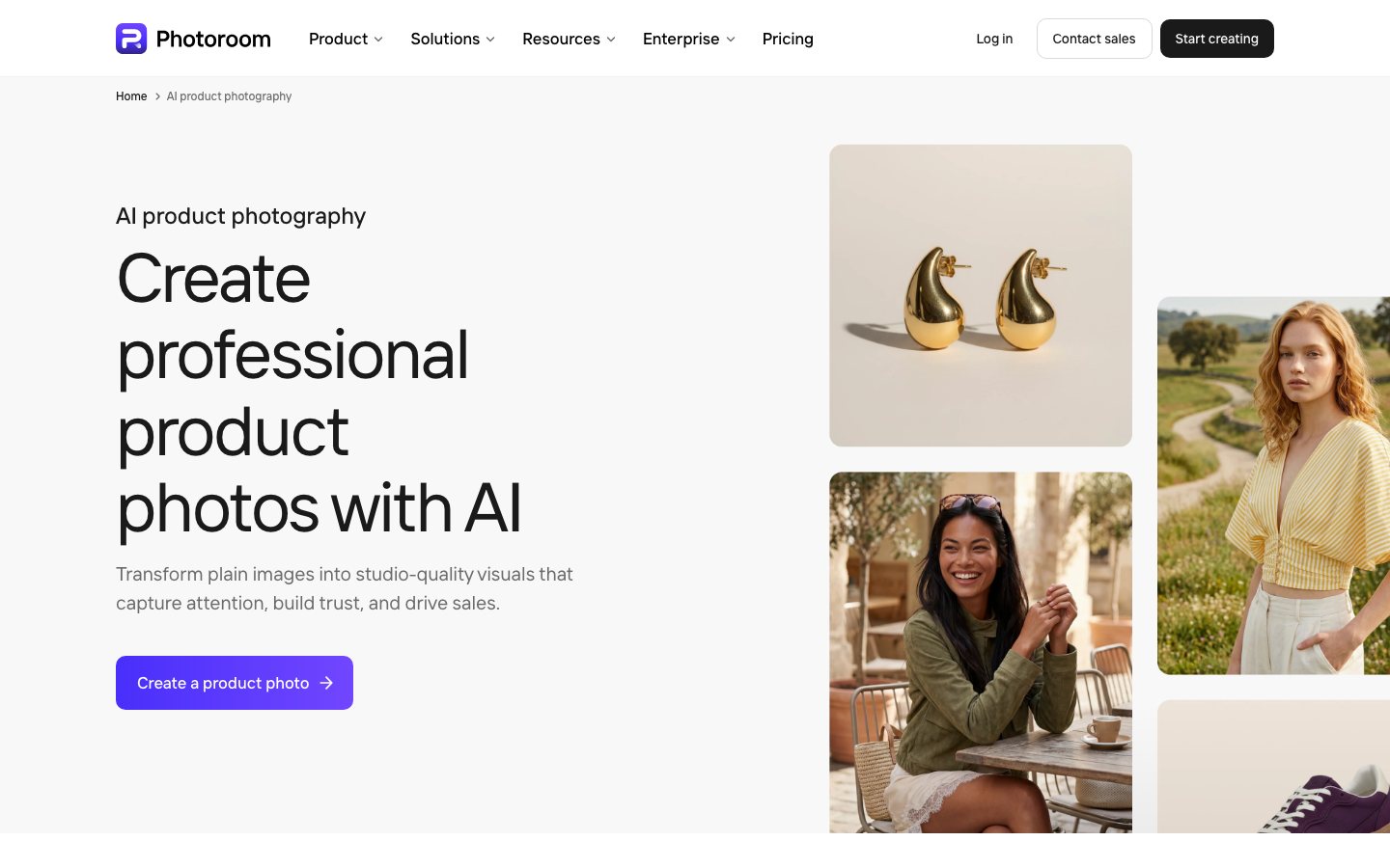Photoroom AI Product Photography 官方产品页或产品展示图