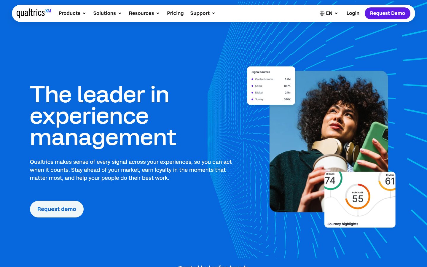 Qualtrics XM 官方产品页或产品展示图