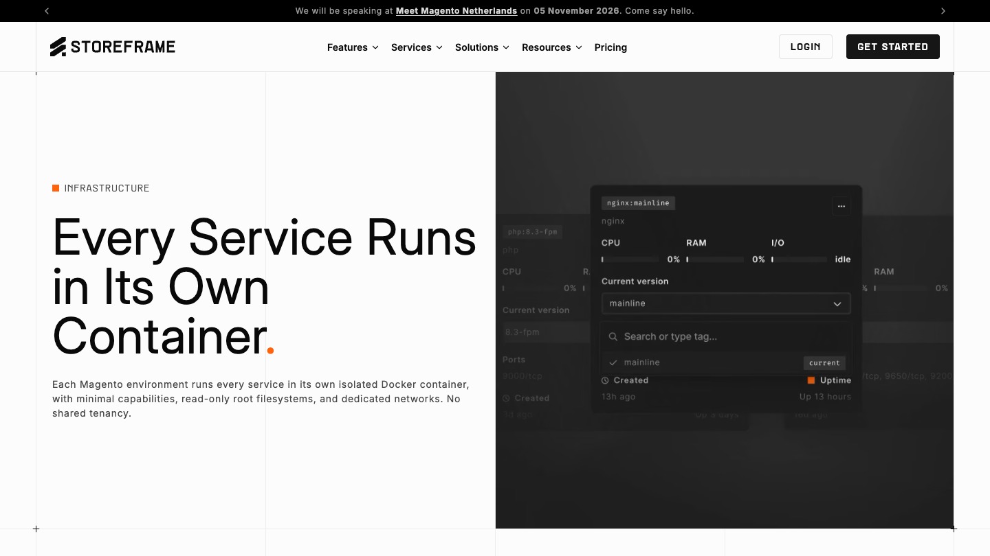 StoreFrame containerized Magento stack